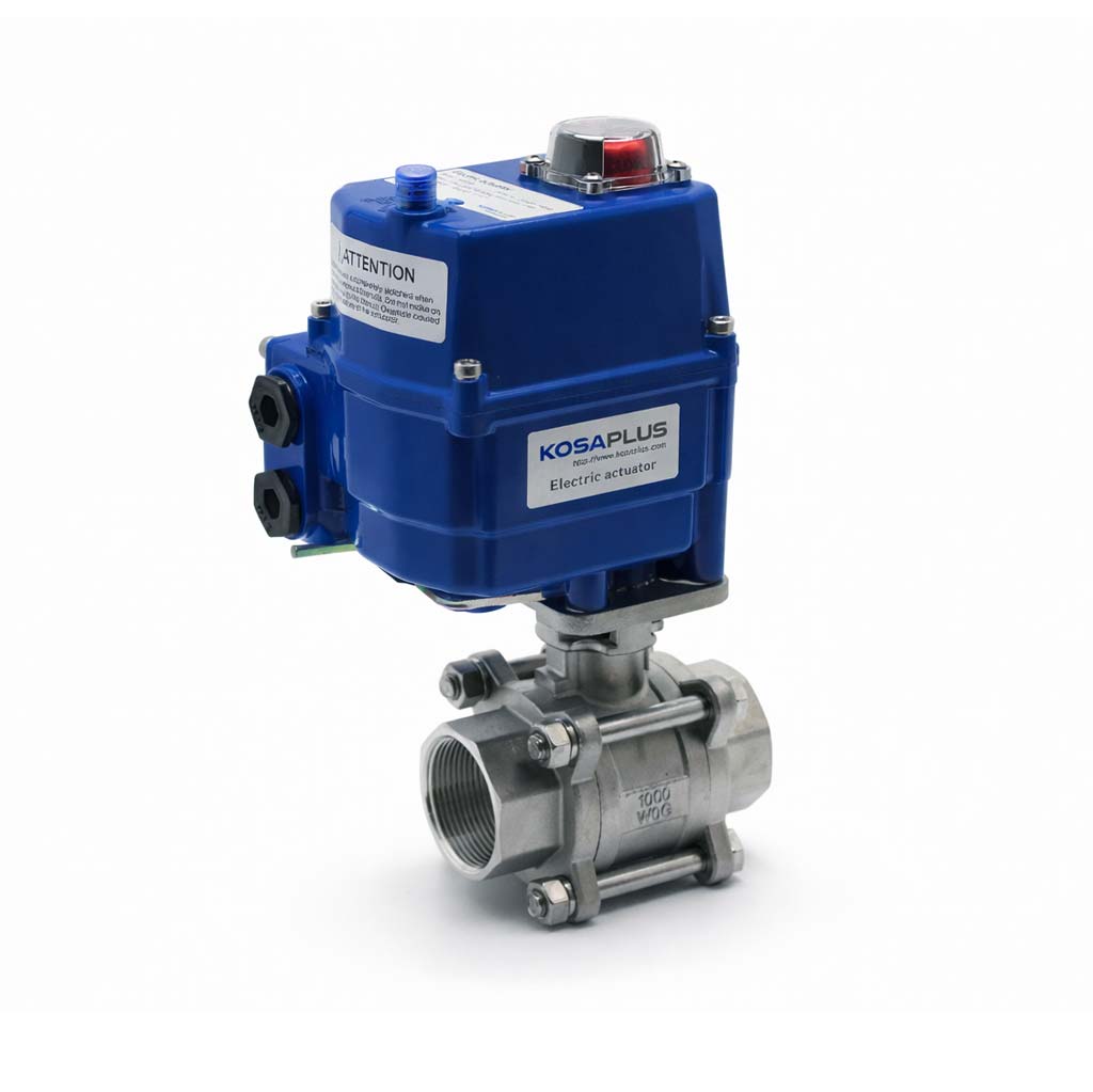 Kosaplus Elektrik Aktüatörlü Dişli Paslanmaz Küresel Vana